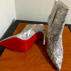 Christian Louboutin Calfskin Caligraf So Kate Ankle Boots